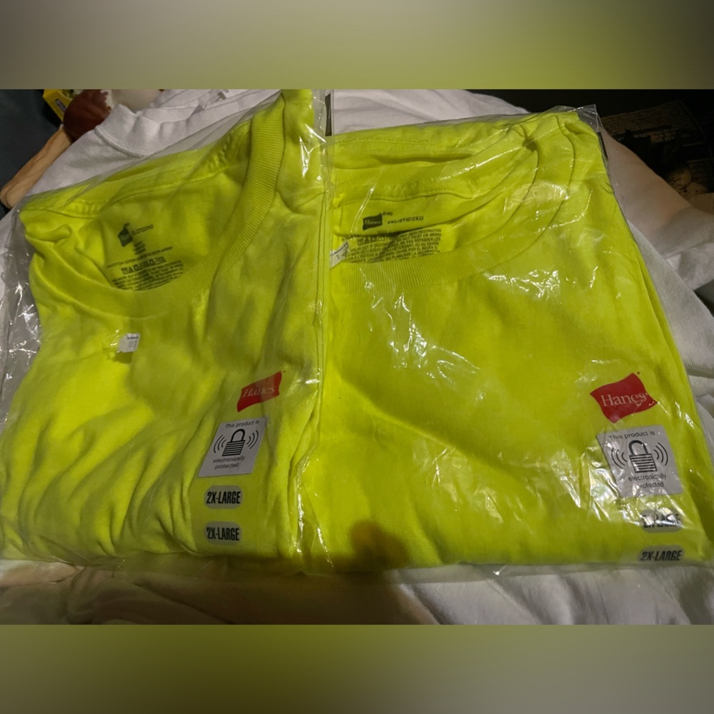 Hanes SAFETY GREEN  hi vis T-Shirts! New  in packages.price per shirt!